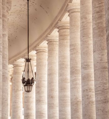 Doric colonnades, four columns deep in St. Peter's Square, Vatican